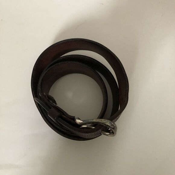 Fossil brown leather belt with square buckle - Picture 2 of 8